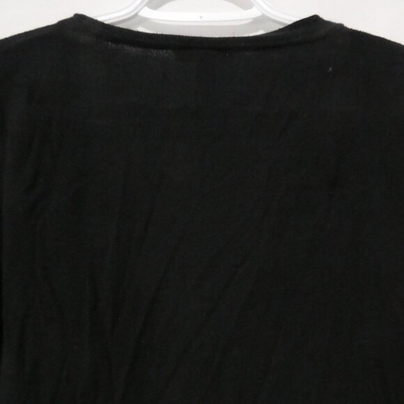 JACOB | medium | Lightweight Black Long Sleeve V-Neck Button-Up Cardigan - Picture 10 of 14